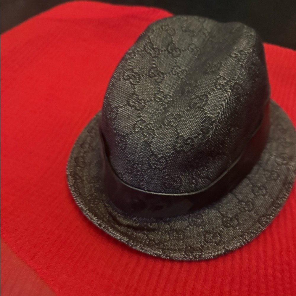 Gucci Charcoal Monogram Hat